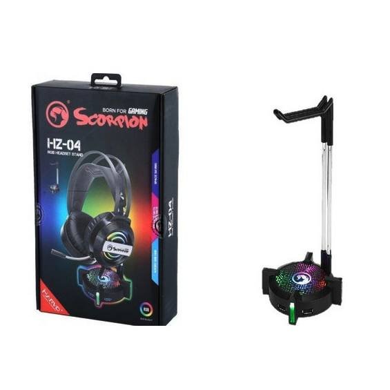 Подставки для гарнитуры Marvo HZ-04 с USB hub и RGB подсветкой 3