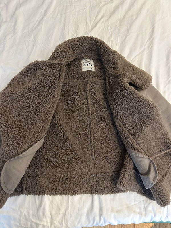 Теплая дубленка Zara размер S 4