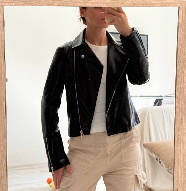 Куртка косуха из кожзама topshop XS