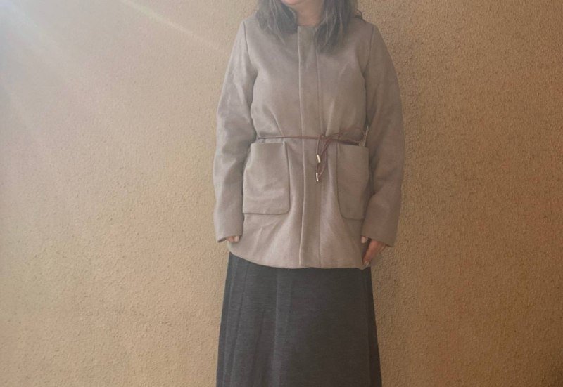 Укороченное пальто 30% шерсть размер М 2