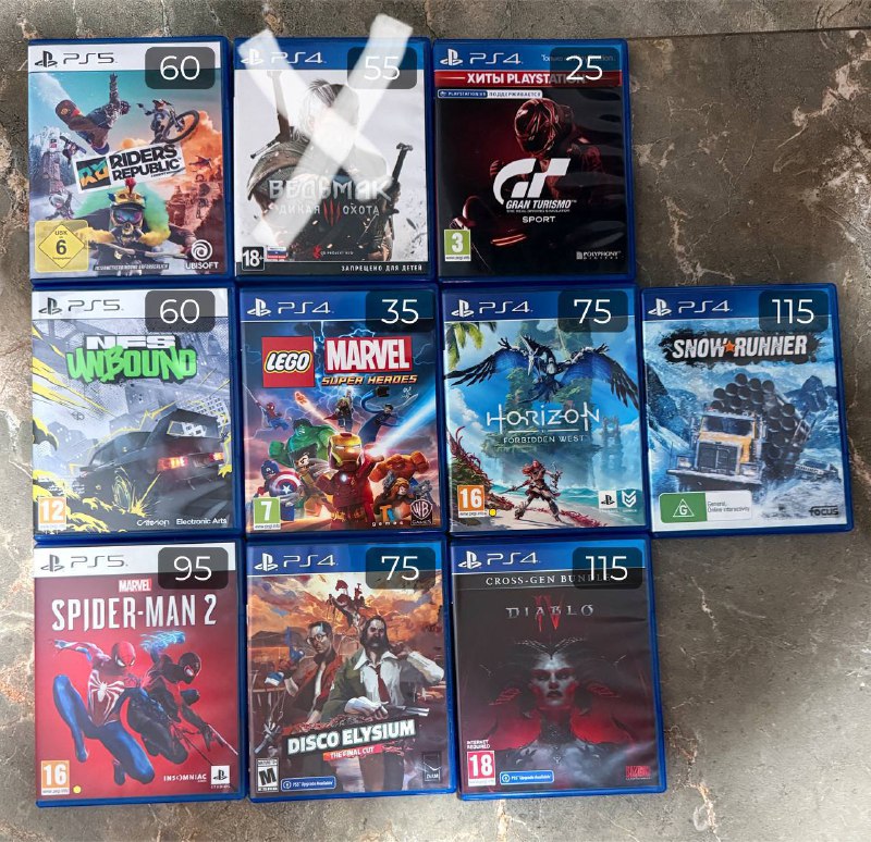 Игры для PS4 и PS5 диски NFS, Ведьмак, Spider man, Diablo 4