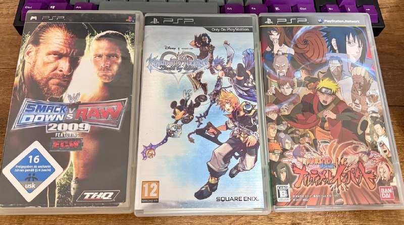 Диски для PlayStation Portable PSP WWE, Kingdom Hearts, Naruto
