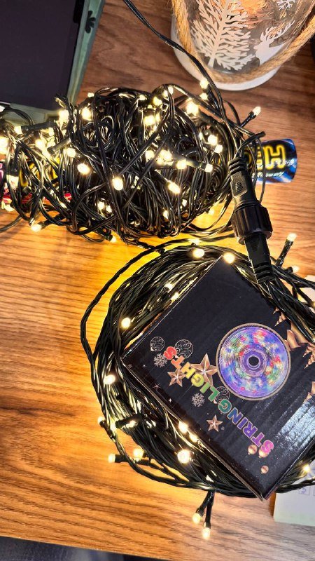 Гирлянда из 2 частей, 25 метров, теплый белый свет