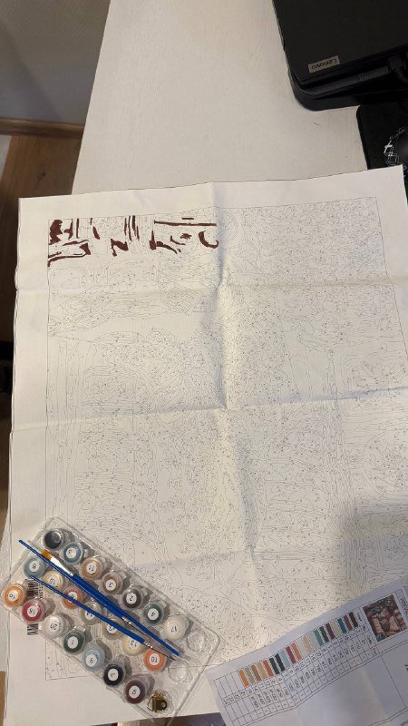 Картину по номерам с кистями и красками 3