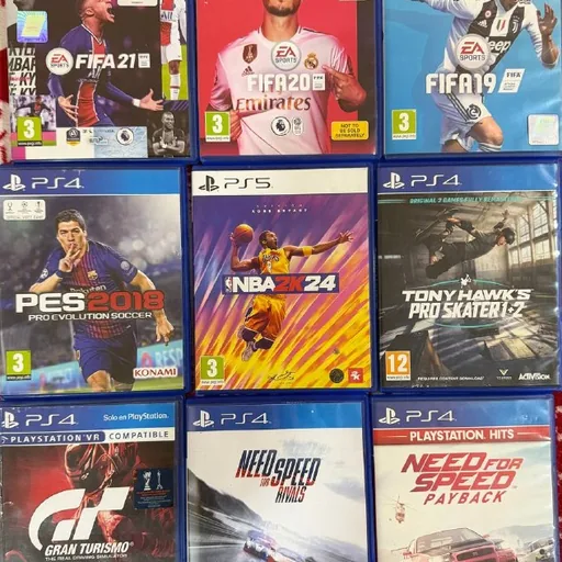 FIFA 21, FIFA 20, FIFA 19, PES 2018, NBA 2K24, Tony Hawk’s Pro Skater 1 + 2, Gran Turismo Sport, Need for Speed Rivals, Need for Speed Payback