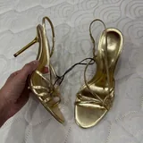 Туфли золотые Zara, туфли для хай хилс, саббо 2