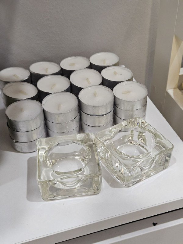 Набор чайных свечей и подсвечников 2