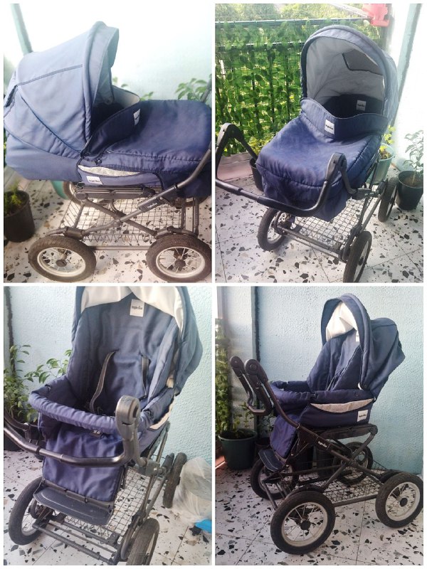 Коляска Inglesina transformer синяя для детей 0-3 лет