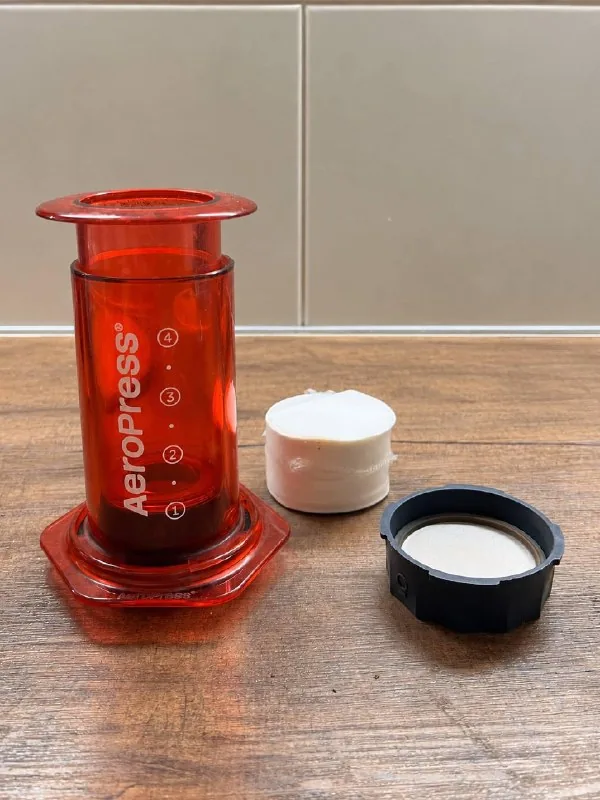 AeroPress Clear Red с насадкой Fellow Prismo