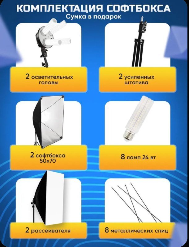 Комплект света софтбокс лампы освещение 2