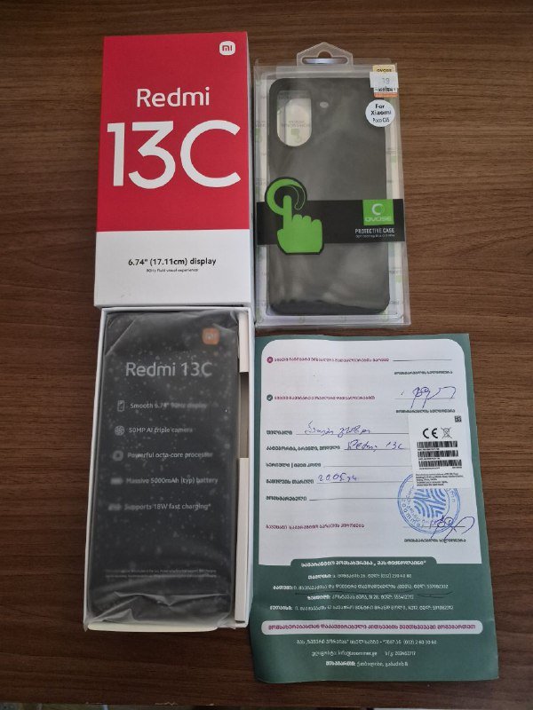 Redmi 13c 8/256 смартфон с чехлом 5