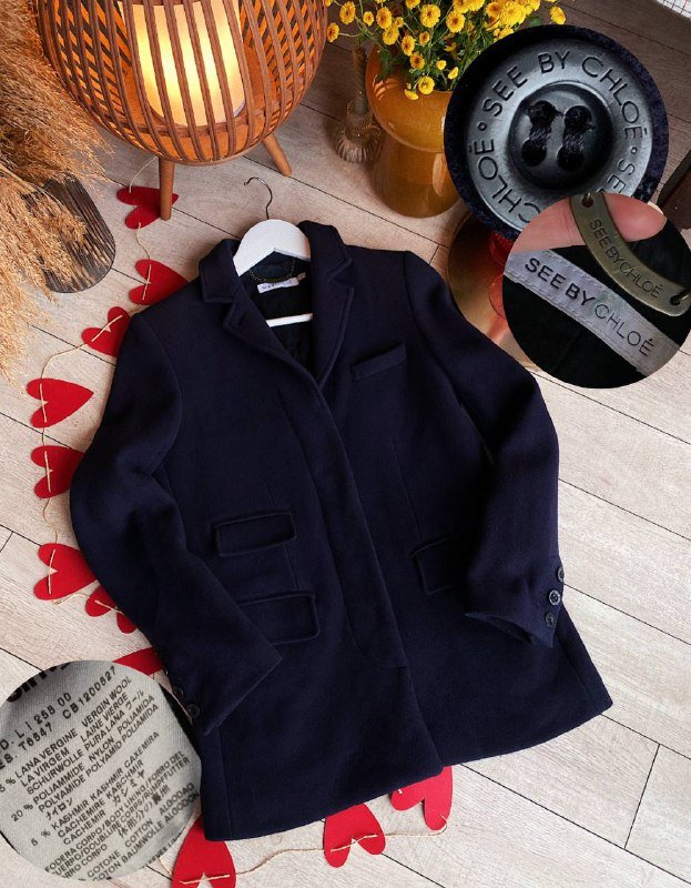 Шерстяное полупальто See by Chloé женское XS-S