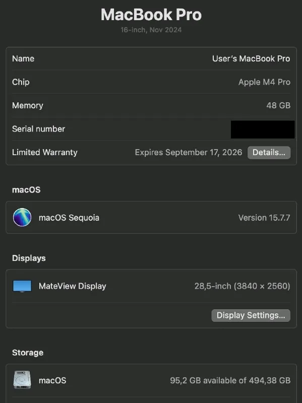 MacBook Pro 16 M4 Pro 48/512