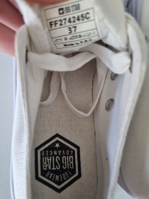 Big Star white sneakers size 37 5