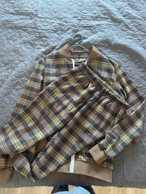 Мужской спортивный костюм клетчатый L 5