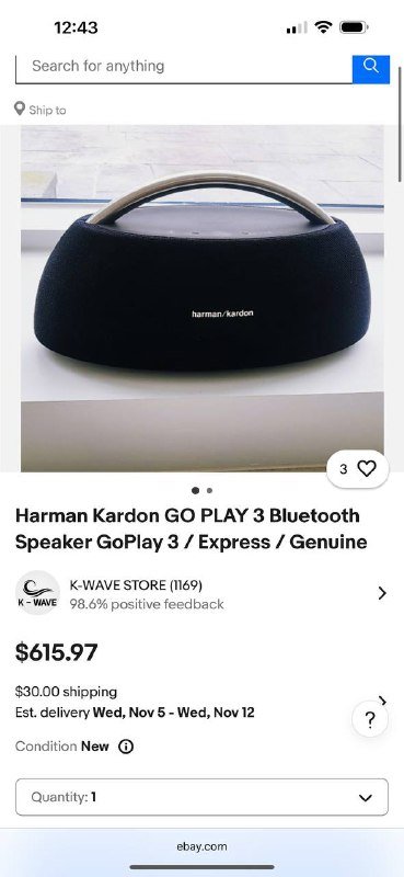 Harman Kardon GoPlay 3 Bluetooth Speaker