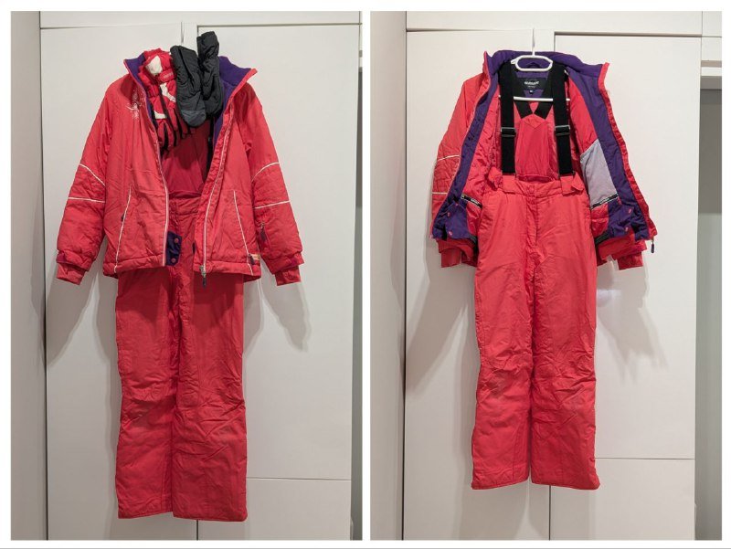 Лыжный костюм детский с варежками и перчатками размер 140 см