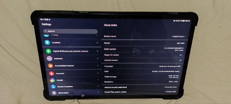Планшет HONOR Pad 8 Wi-Fi 128 ГБ