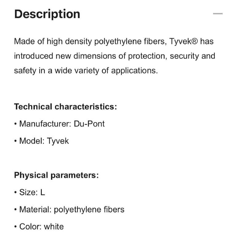 Защитный комбинезон размер L 3