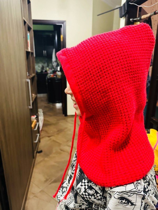 Красный капор, головной убор для женщины или подростка 4