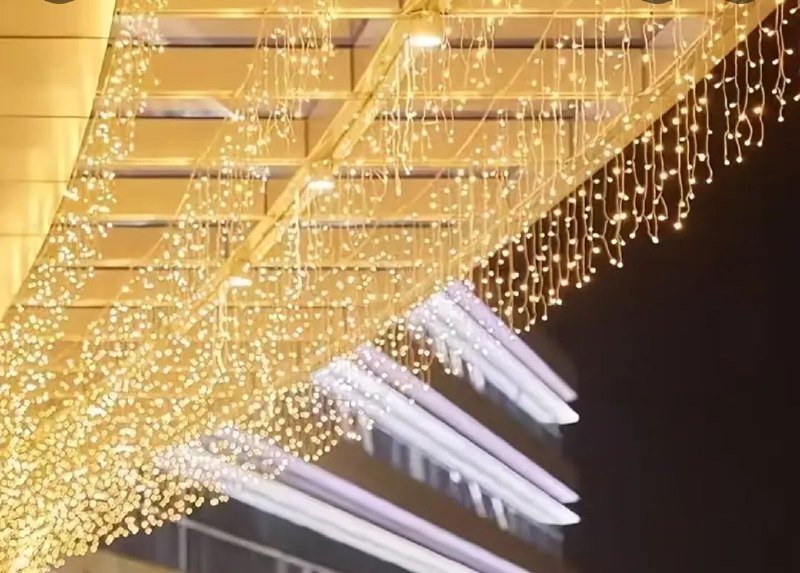 Гирлянда 100 м теплая белая шторка 0,3 м