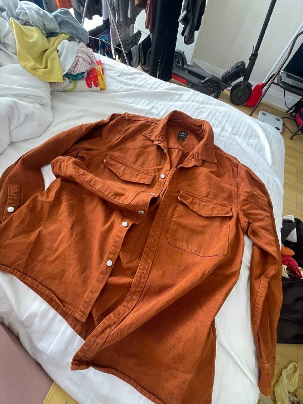 Джинсовая рубашка Zara под вельвет, размер XL 4