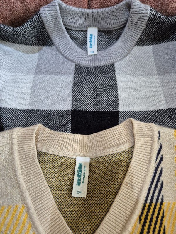 Плотный вязаный джемпер в клетку для девочки Acoola 128, 134 3