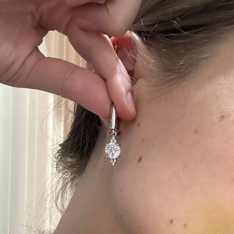 Серьги серебро 925 фианиты 2