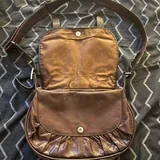 Коричневая винтажная кожаная сумка Longchamp Idole 2