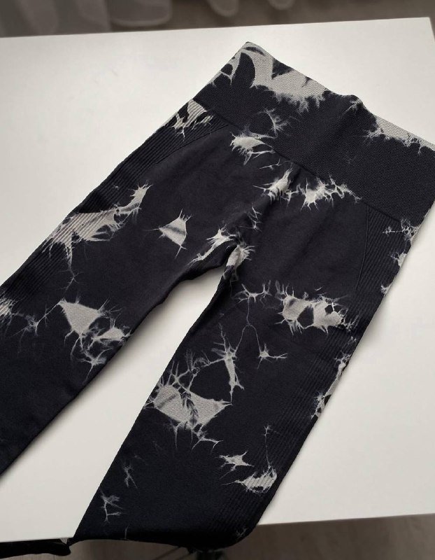 Женские лосины с высокой посадкой и пуш ап эффектом, спортивные лосины тай-дай 5