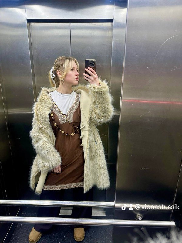 Искусственная двусторонняя шубка дубленка размер M L