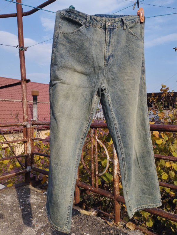 Джинсы зеленоватого оттенка 48 размер 4
