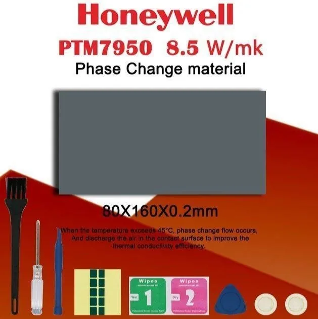 Термопаста Honeywell PTM7950, листы 80×160 и 26×30