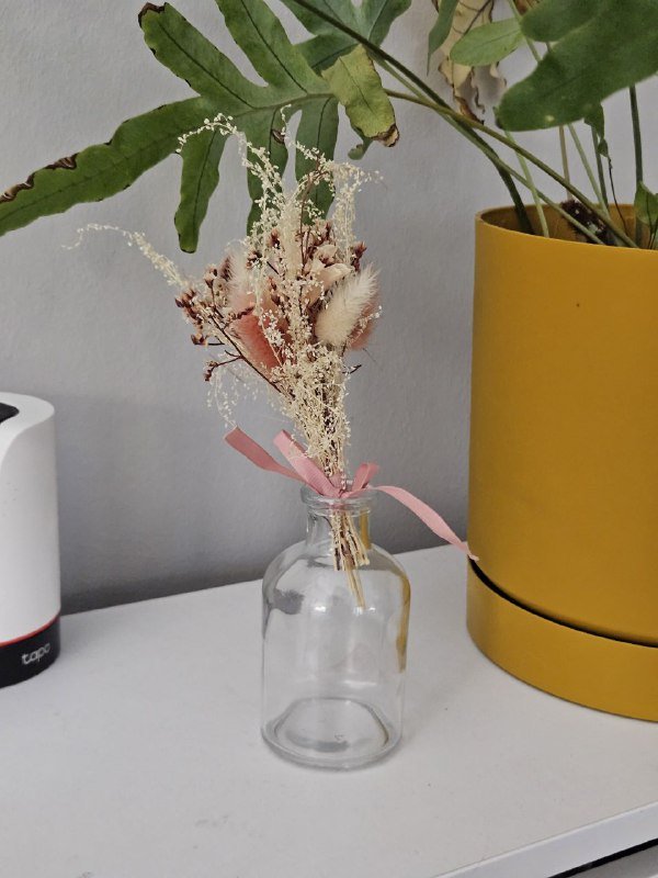 Мини букетик с сухоцветами и вазой для декора