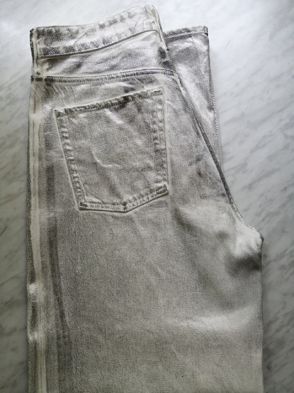 Женские джинсы ZARA серебристый металлик 3