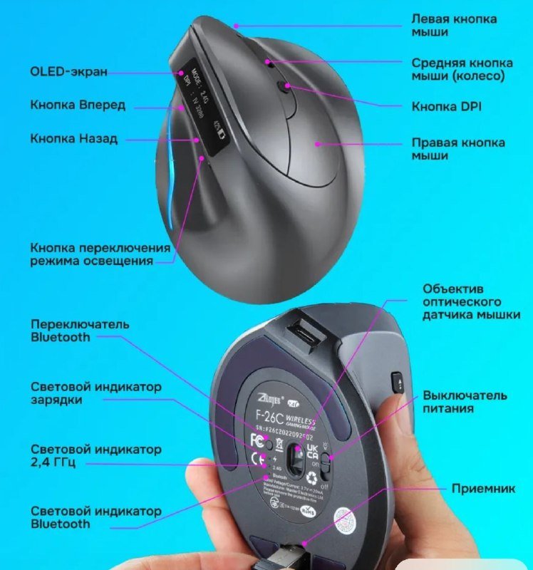 Вертикальная мышь Zelotes 2