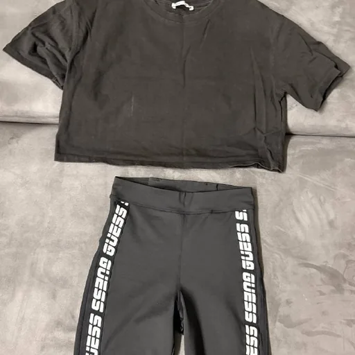 Zara top S, Guess cycling shorts XS