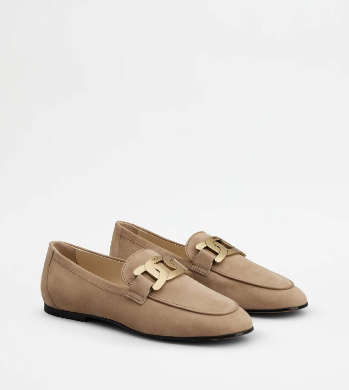 Женские лоферы Tod's замшевые с металлической цепочкой 3