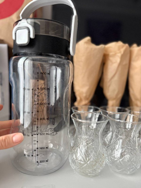 Чашки для турецкого чая, стеклянный чайник, бутылка для воды, скалка 2