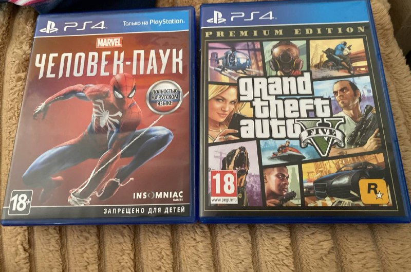 Диски для PS4 Spider-Man, GTA 5