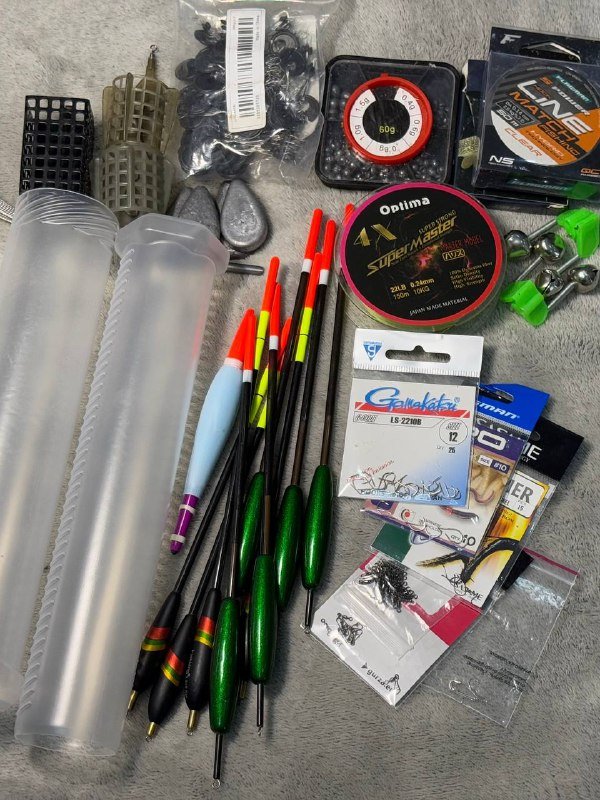 Рыболовные снасти комплект удочка, фидер, подсак, сачок, стул 2