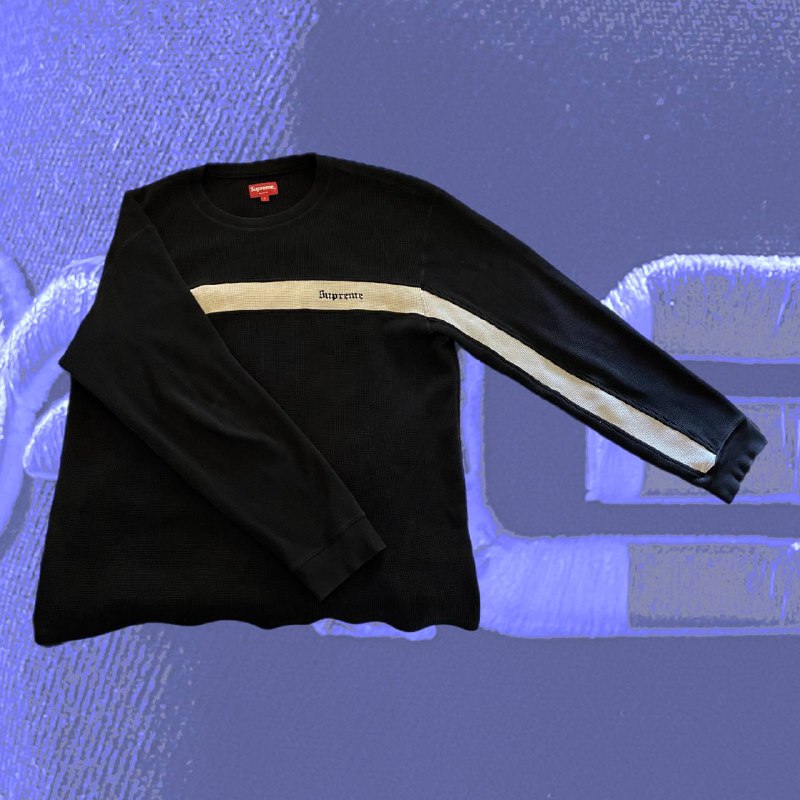 Supreme keyboard t-shirt, Panel Stripe Waffle Thermal Sweater, obey beanie 3