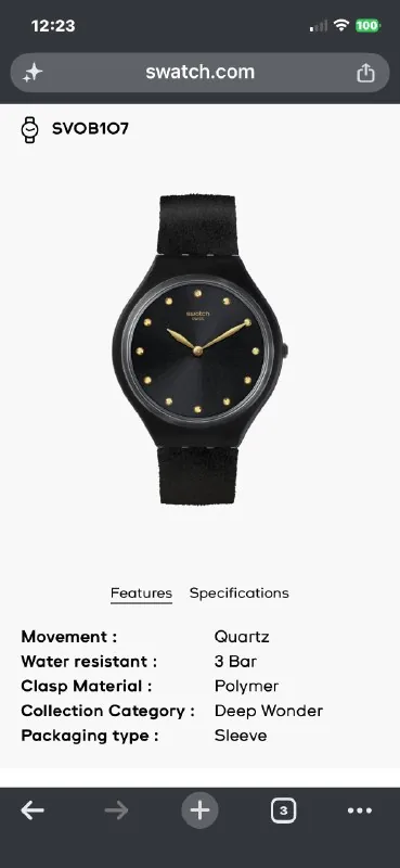 Часы Swatch SKINORA SVOB107