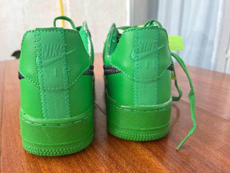Off White Nike Air Force 1 Green мужские кроссовки 3