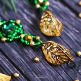 Серьги Gold leaf 5