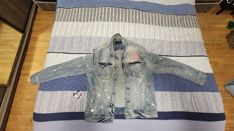 Sean John Jean Michel Basquiat Denim Trucker Jean Jacket XL 2