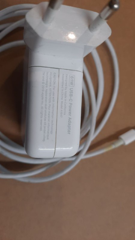 Оригинальное зарядное устройство Apple 61W, Type C адаптер 3