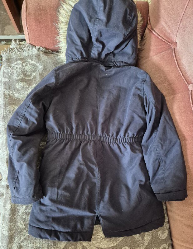 Парка H&M для девочки 6-8 лет темно-синяя 2