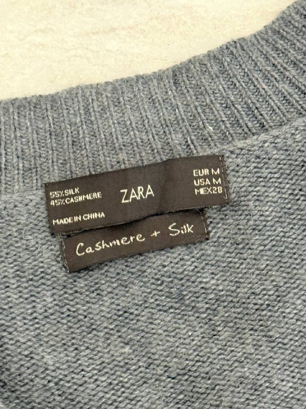 Женский свитер ZARA кашемир и шелк M 6