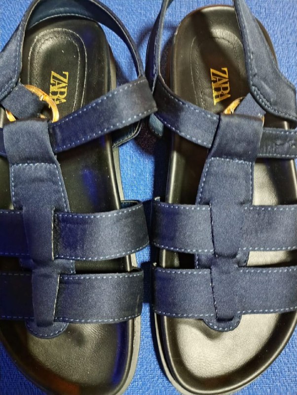 Синие и белые сандалии Zara, размер 38 3